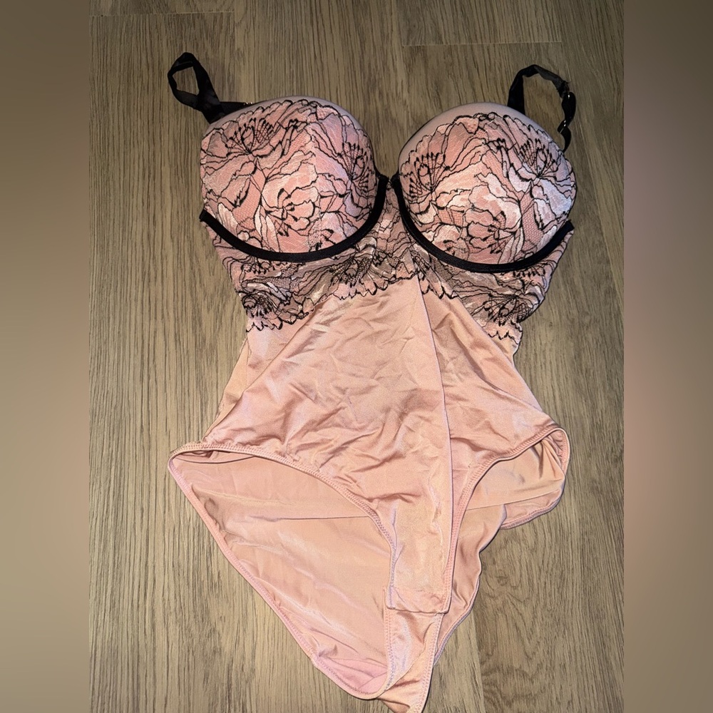 Auden Pink and Black Lace lingerie